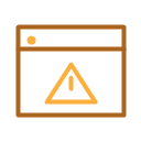 Browser window with a warning triangle, representing Google blacklist and reputation recovery