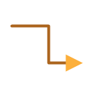 Path turning a corner into an arrow, representing 301 redirect mapping