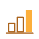 Ascending bar chart icon representing store performance at catalogue scale