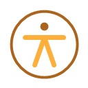 Accessibility figure in a circle, representing semantic markup and accessibility checks