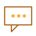 Message bubble, representing a named person answering support requests